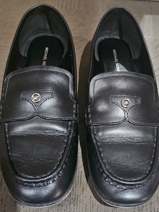 Michael Kors Shoes - Michael Kors Black Leather Womens Loafers Size 7